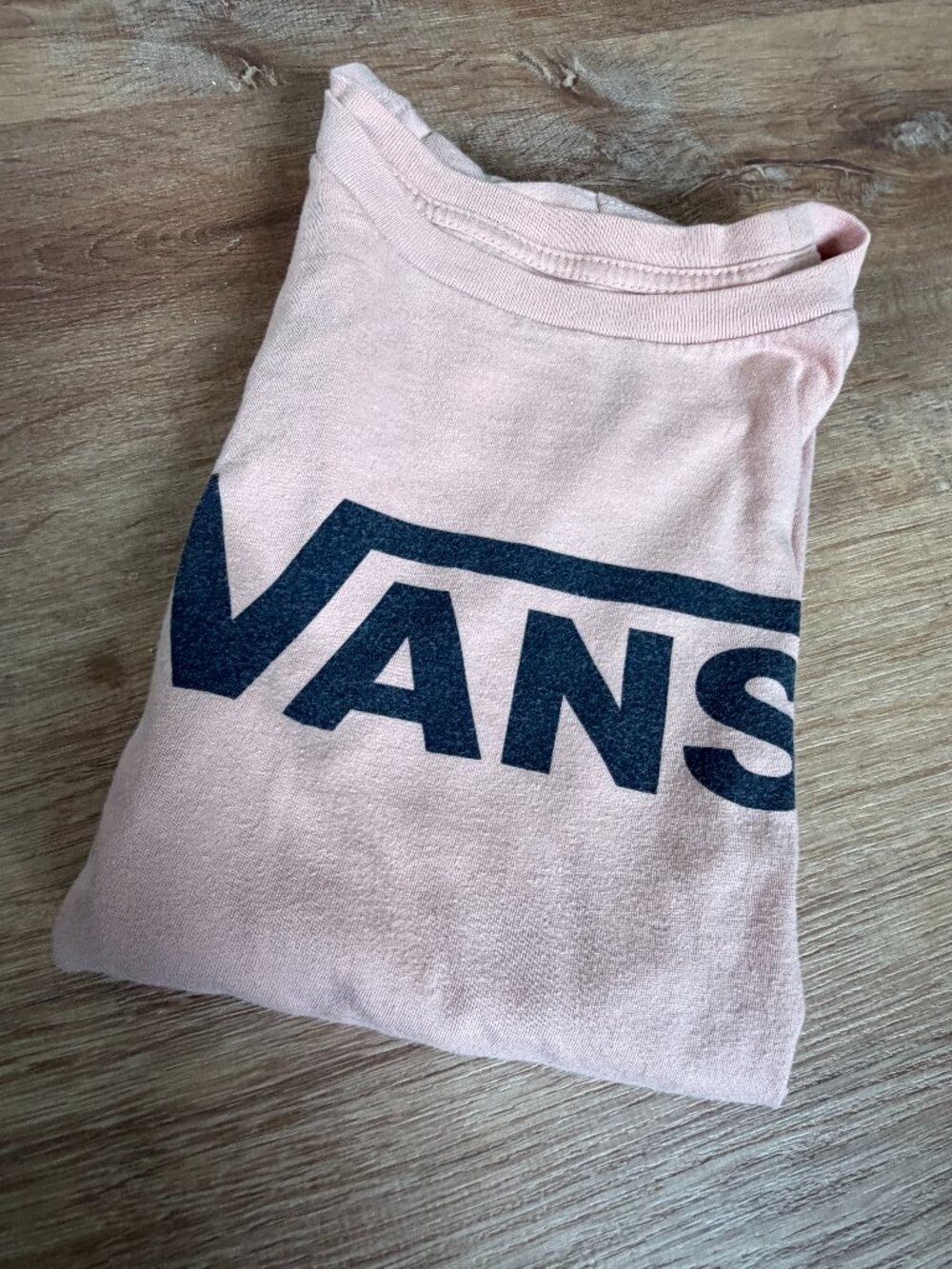 Vans Women's Pink T-Shirt Blue Logo Graphic Tee XL